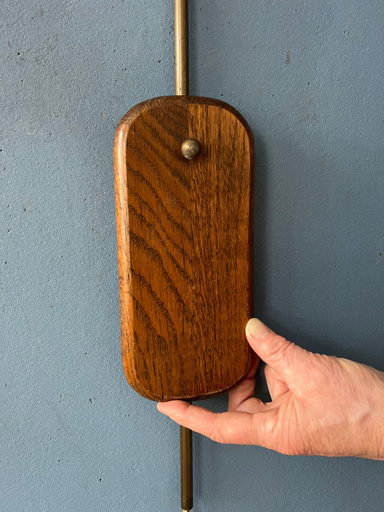 Flexible Steinhauer Mushroom Arc Wall Lamp with Wooden Frame and Plexiglass Shade