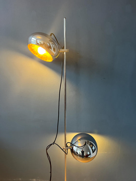 70s Mid Century Chrome Herda Eyeball Floor Lamp