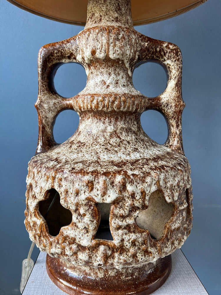Mid Century West Germany Fat Lava Ceramic Floor Lamp