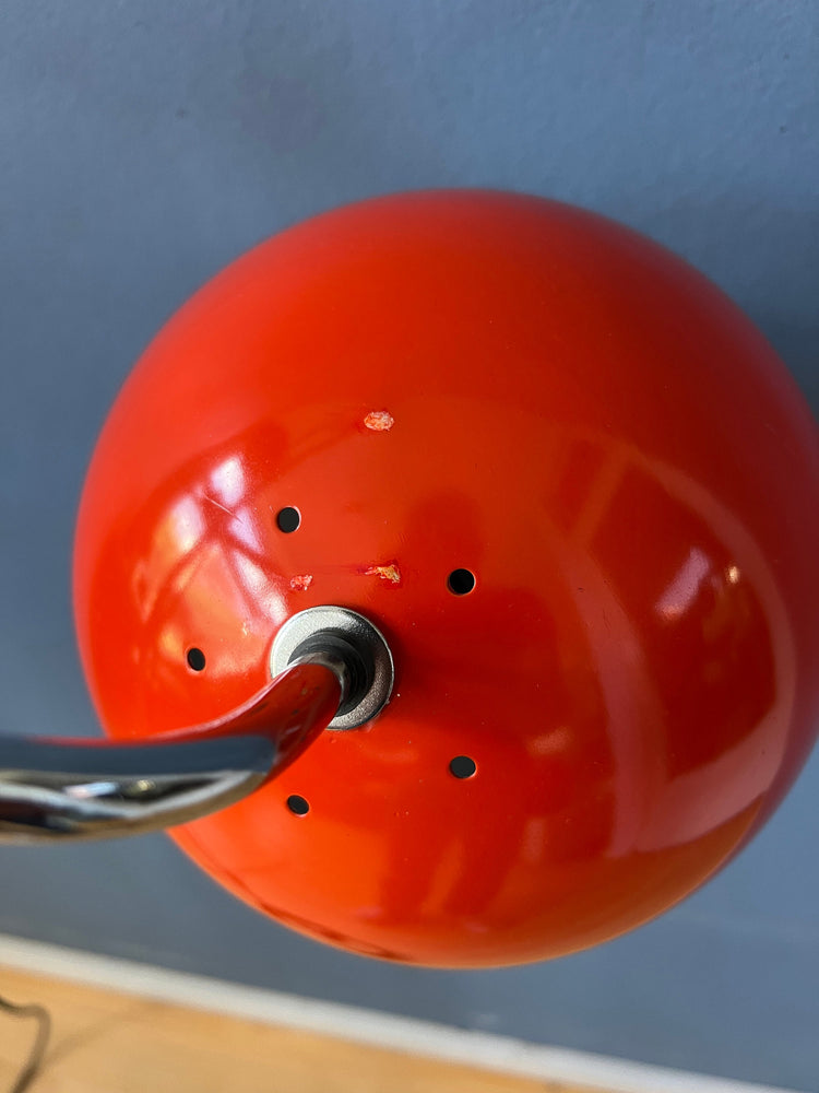 Vintage Red Floor Lamp - Eyeball - Space Age - Mid Century Standing Light