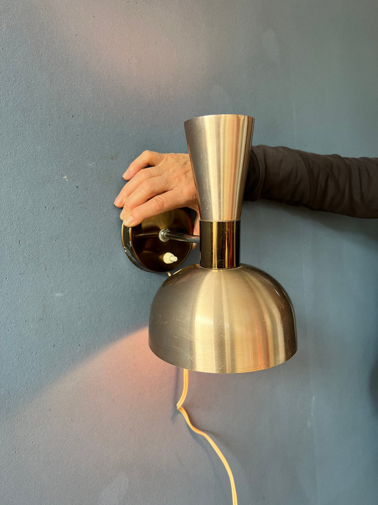 Vintage Red Herda Diabolo Wall Lamp | Copper Space Age Lamp