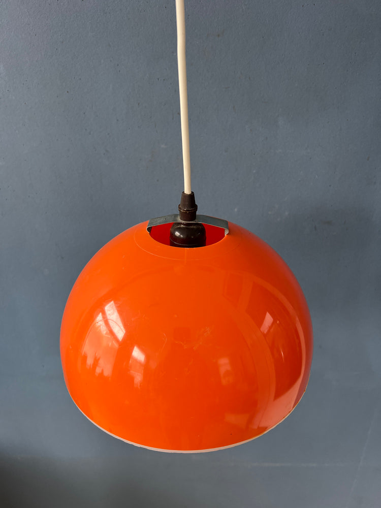 Acrylic Glass Orange and White Space Age Pendant Lamp