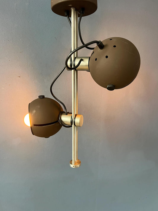 Brown Ceiling Light - Space Age Light Fixture - Vintage Eyeball Lamp