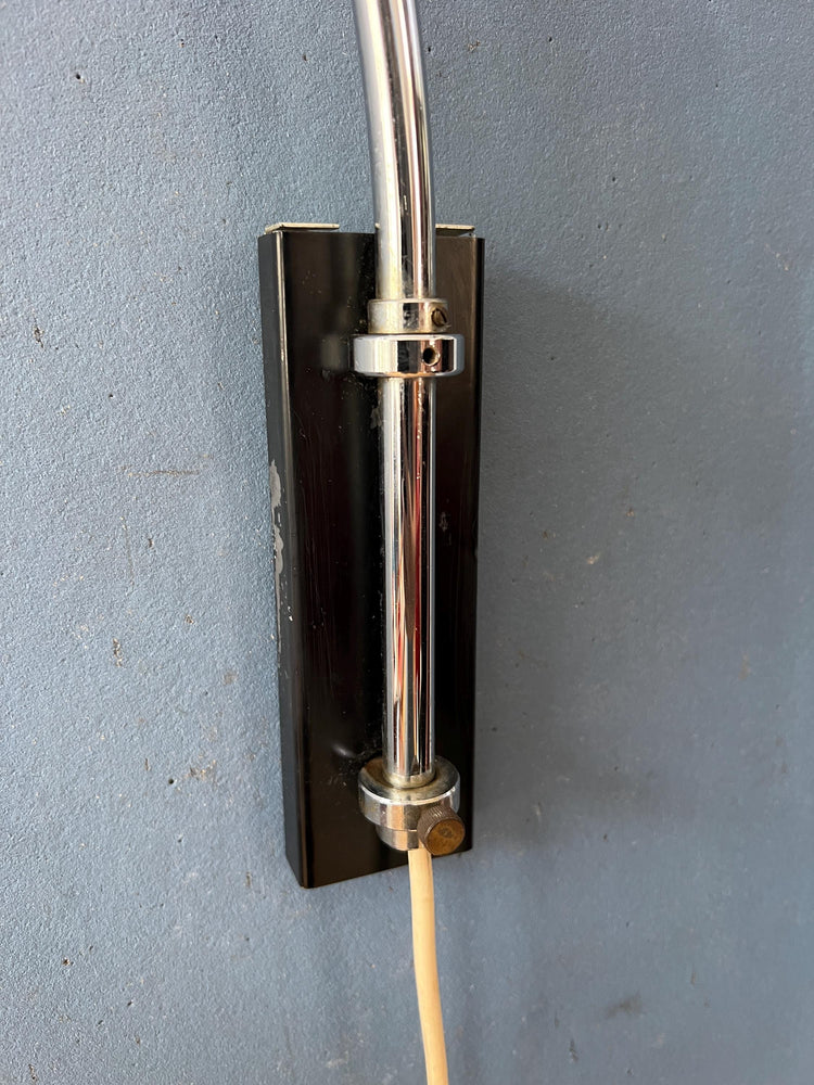 Chrome Eyeball Space Age Arc Wall Lamp by Herda