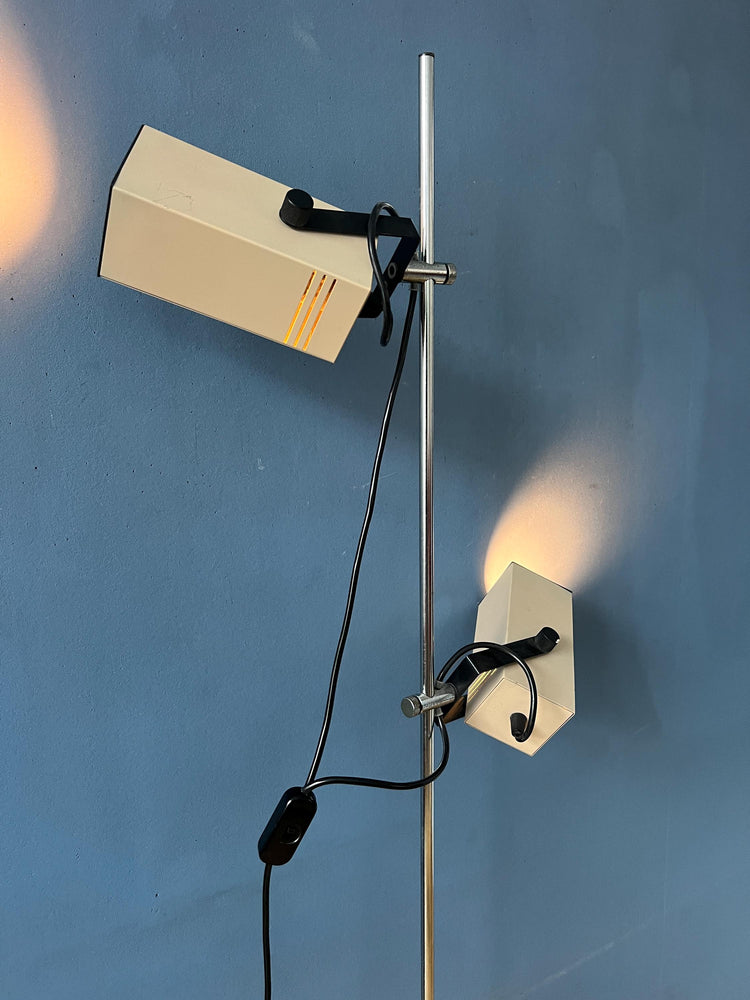 Cream Taupe 70s Vintage Philips Space Age Floor Lamp