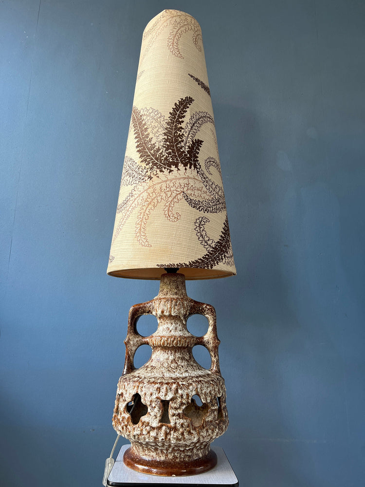Mid Century West Germany Fat Lava Ceramic Floor Lamp