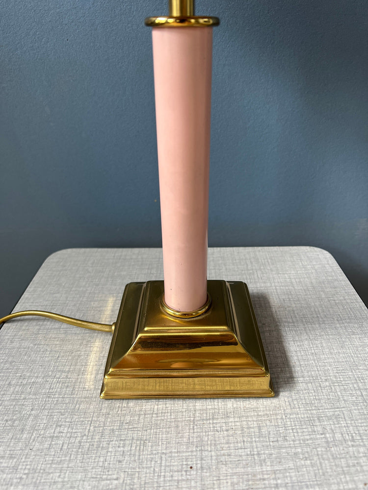 Pink and Gold Hollywood Regency Table Lamp