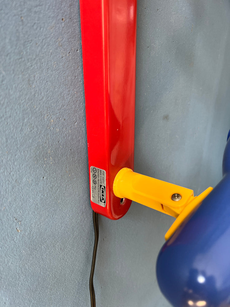 Space Age Ikea Memphis Style Wall Lamp - Blue, Red, Yellow Sconce