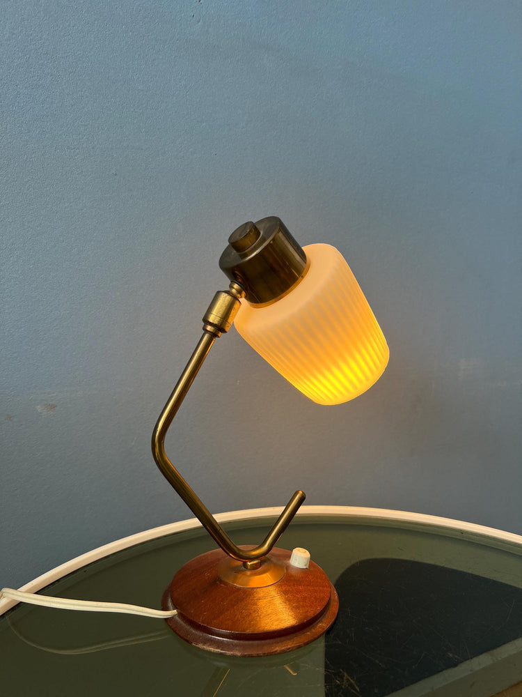 Mid Century Art Deco Style Opaline Glass Desk Lamp
