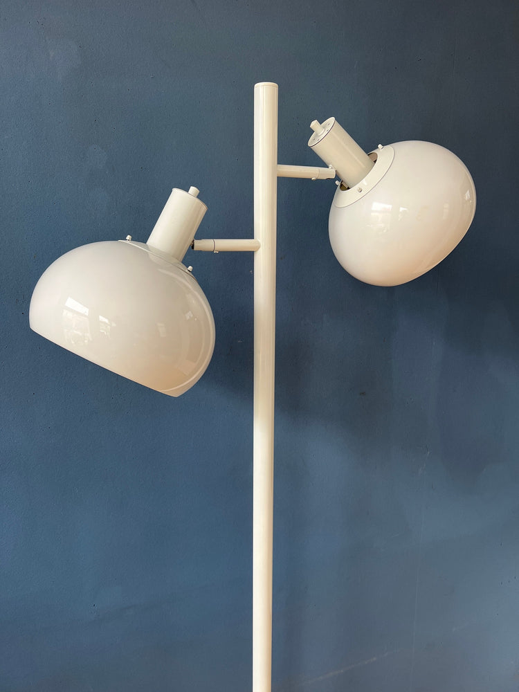 White Mid Century Space Age Mushroom Floor Lamp