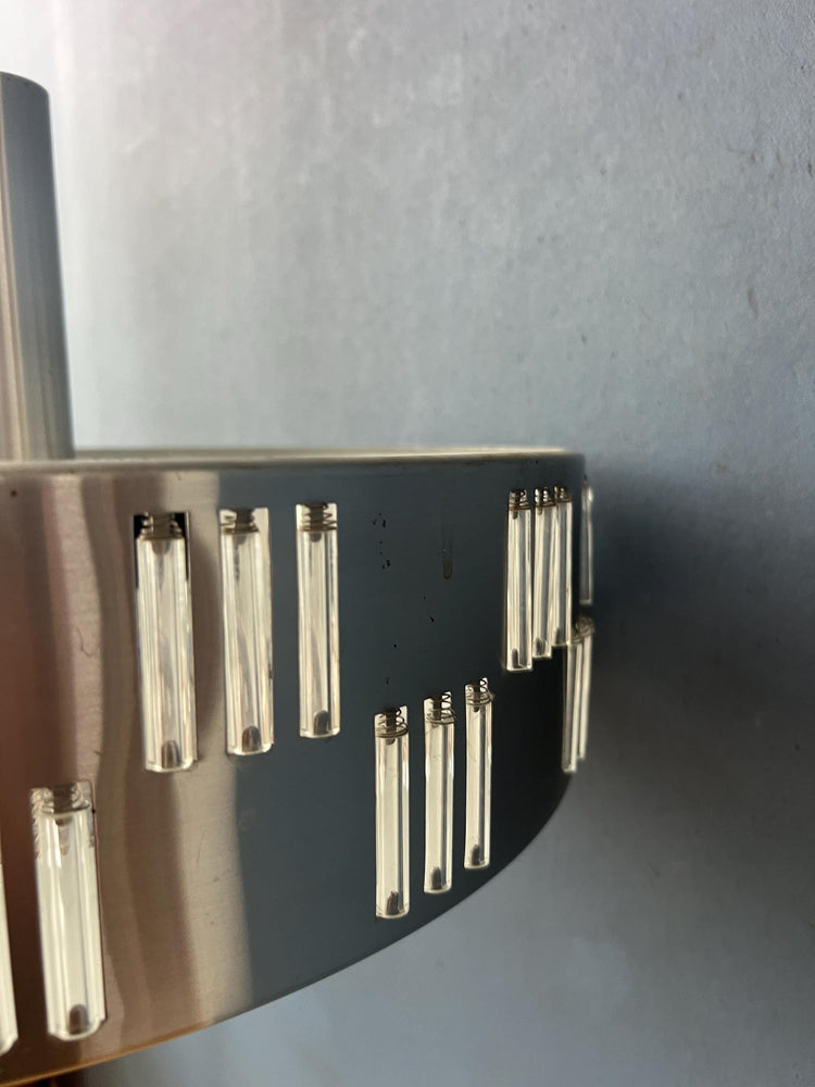 Mid Century UFO Pendant Lamp With Crystal Glass