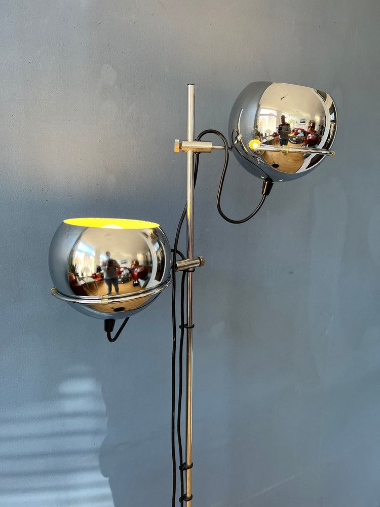 Chrome Mid Century GEPO Eyeball Floor Lamp