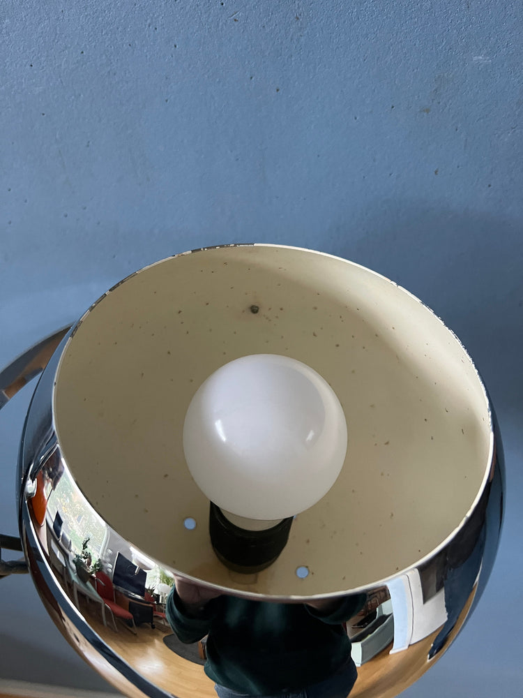 Mid Century Chrome Herda Eyeball Wall Light | Space Age Arc Lamp | 70s Light Fixture