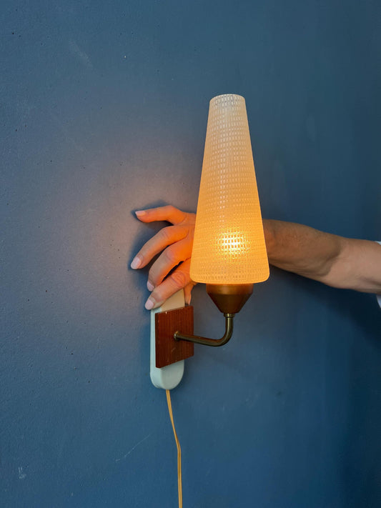 Vintage Mid Century Glass Wall Sconce