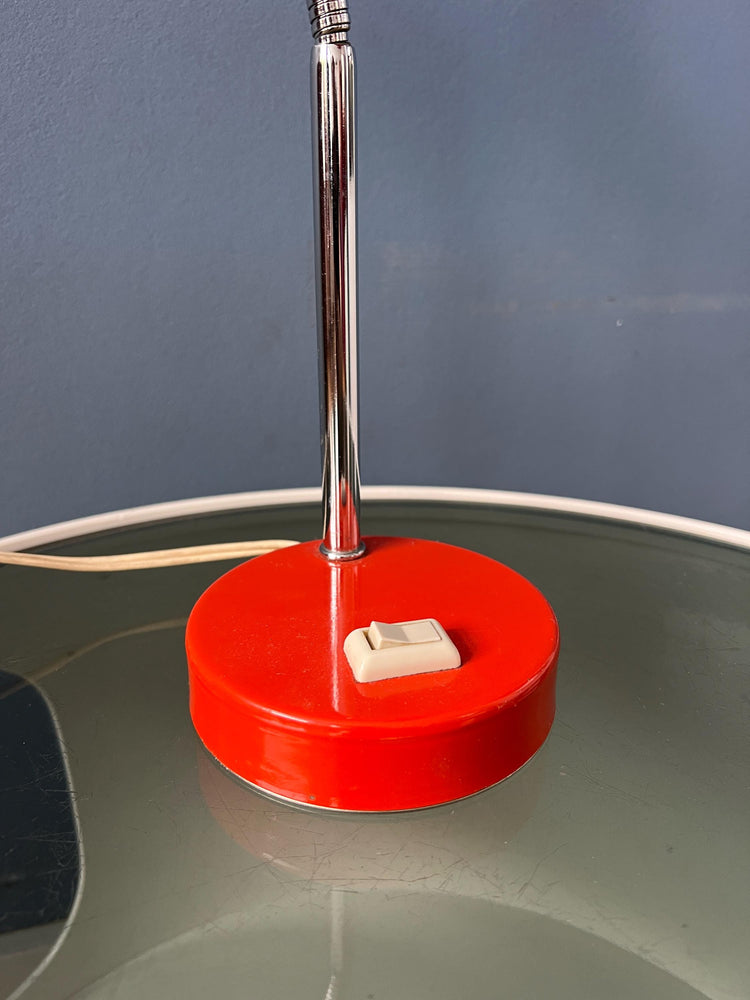 Small Mid Century Red Adjustable Desk Lamp