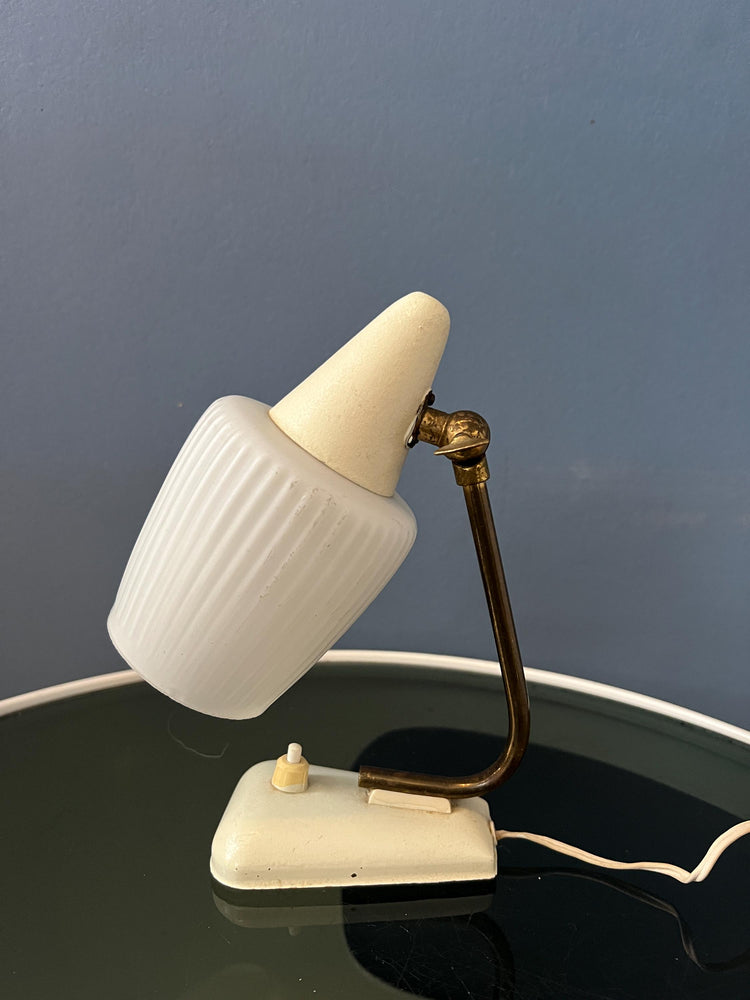 Mid Century Art Deco Style Opaline Glass Desk Lamp