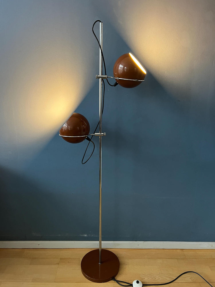 Vintage Brown GEPO Space Age Eyeball Floor Lamp