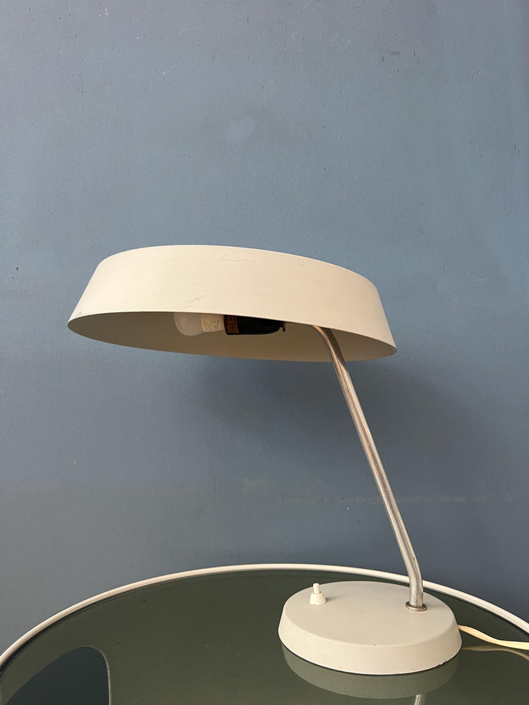 Vintage White VEB Leuchten Bauhaus Style Desk Lamp