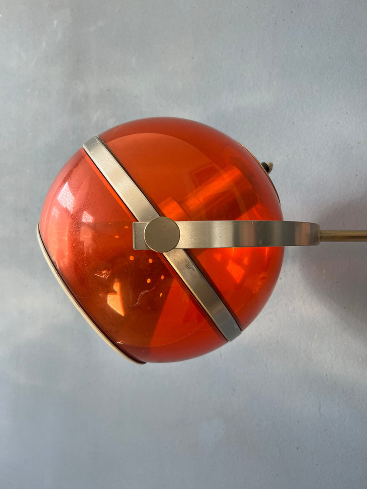 Vintage Orange Dijkstra Globe Space Age Wall Lamp