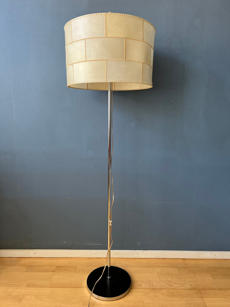 Mid Century Staff Leuchten Leather Floor Lamp