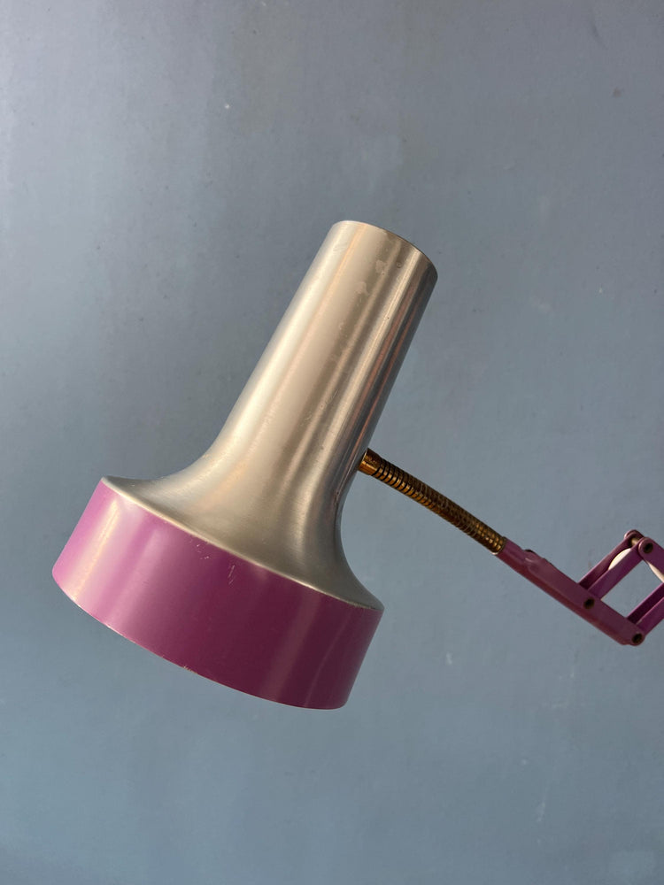 Vintage Space Age Purple Scissor Wall Lamp