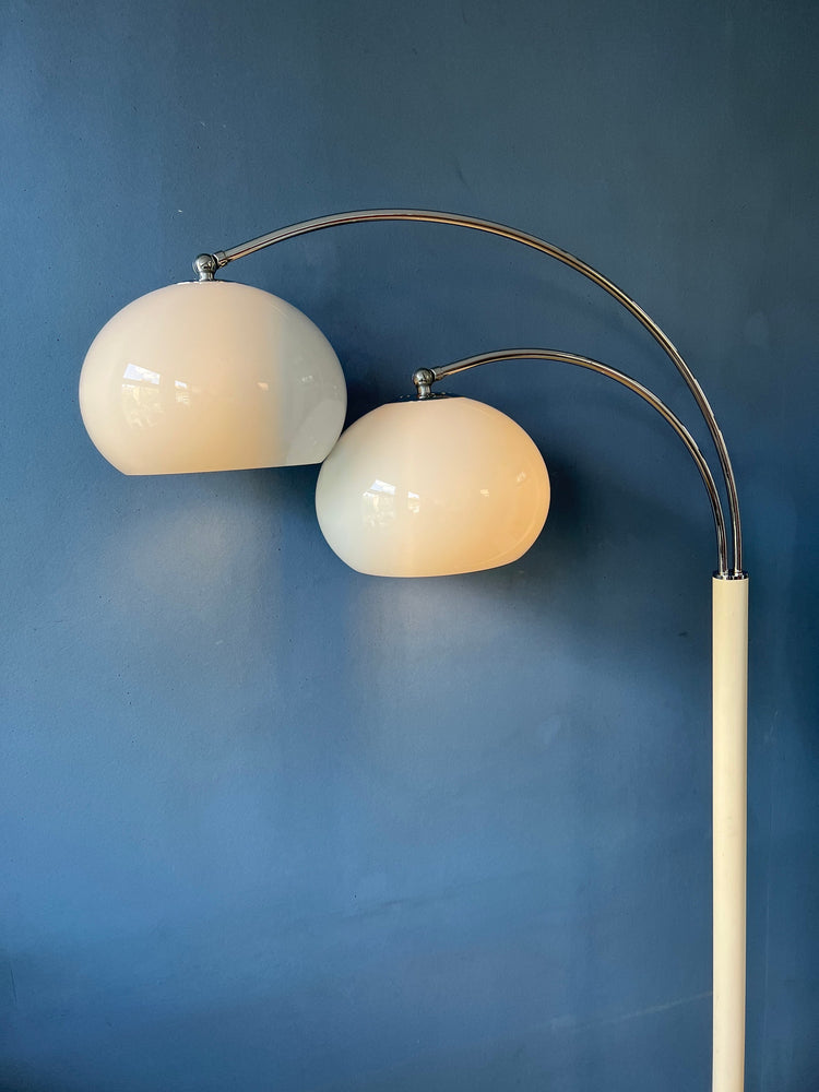 White Dijkstra Double Arc Space Age Mushroom Floor Lamp