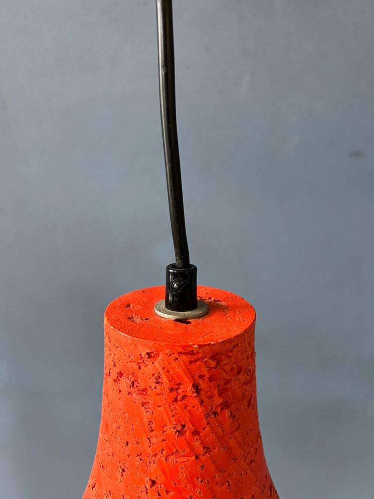 2 Orange Retro Ceramic Pendant Lamps