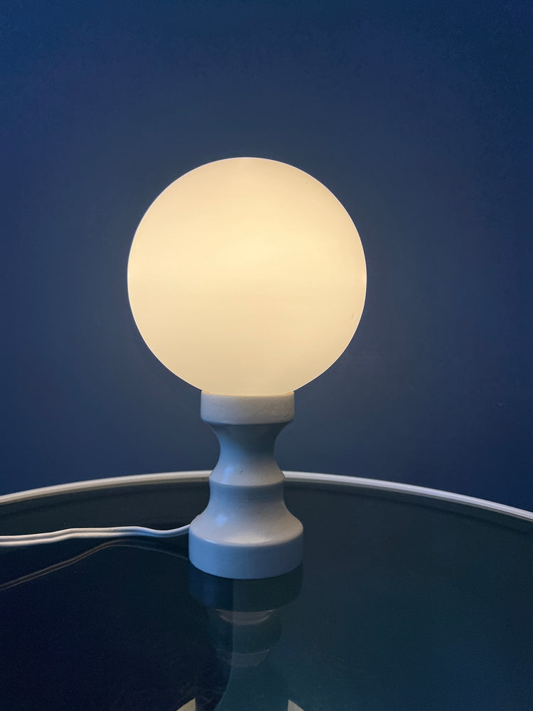 White Space Age Opaline Glass Table Lamp