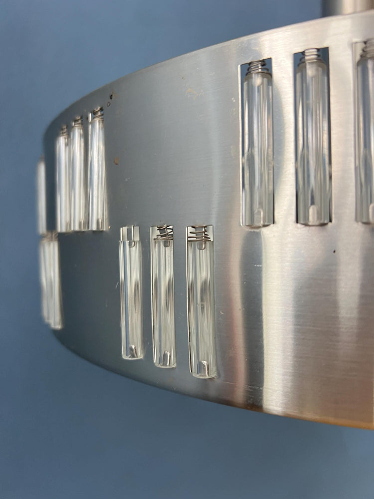 Mid Century UFO Pendant Lamp With Crystal Glass