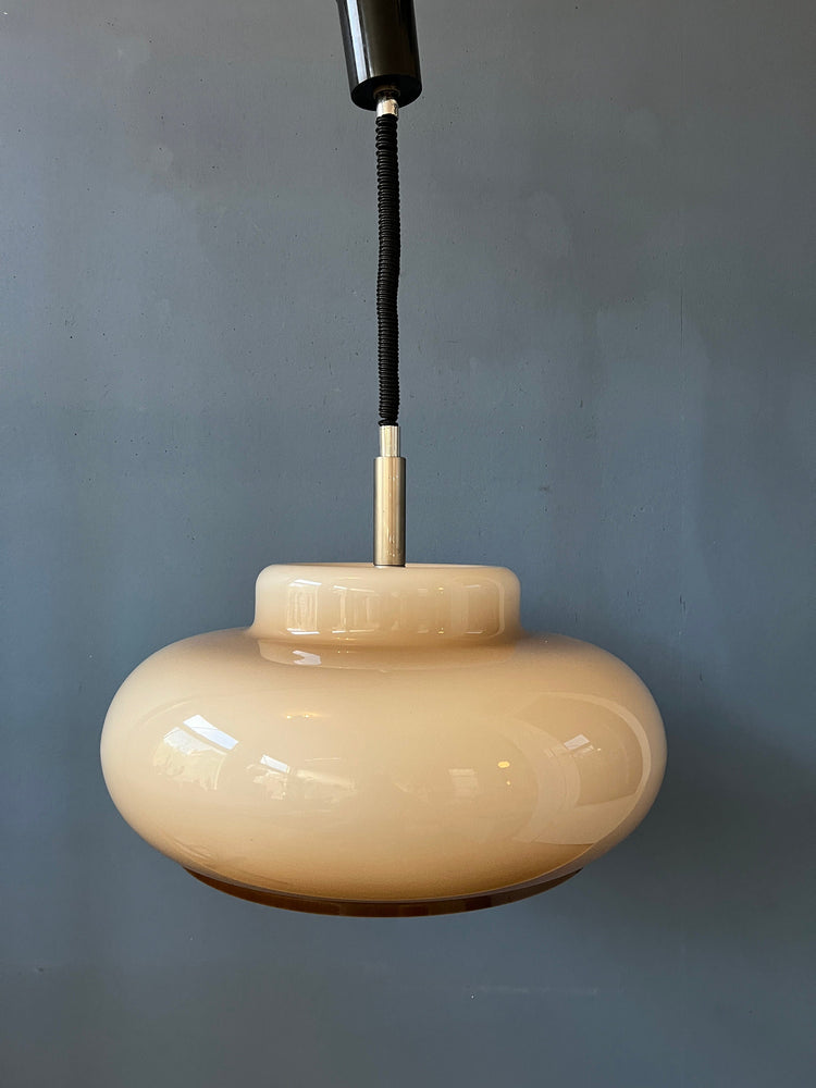 Vintage Mid Century UFO Mushroom Plexiglass Pendant Lamp