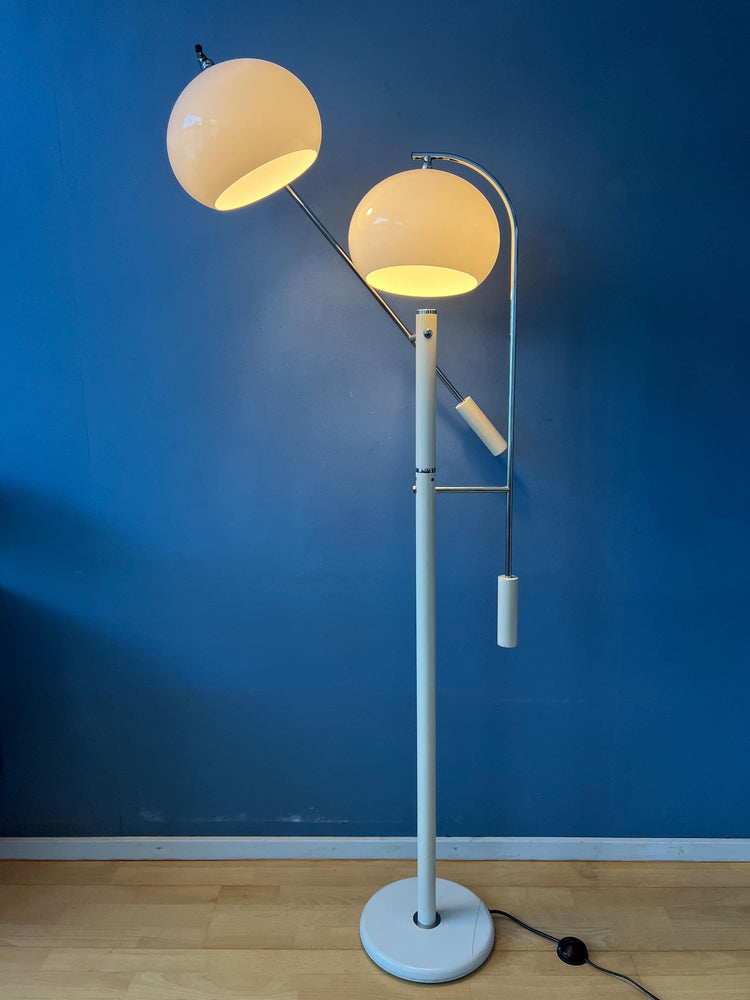 White Dijkstra Mushroom Swing Arm Space Age Floor Lamp