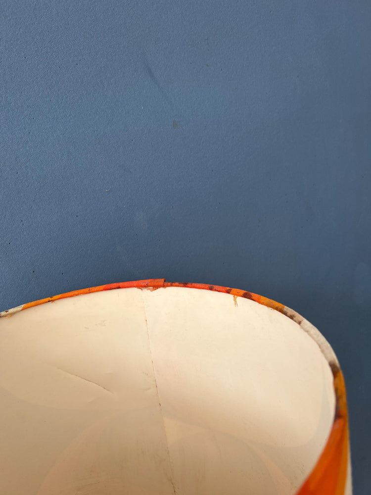 Orange Glass West Germany Floor Lamp with Space Age Fabric Shade