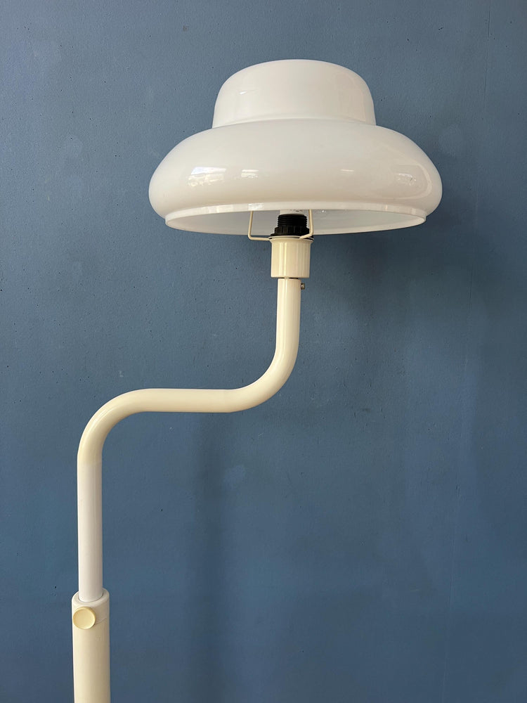 Mid Century Mushroom Floor Lamp with White Plexiglass Shade