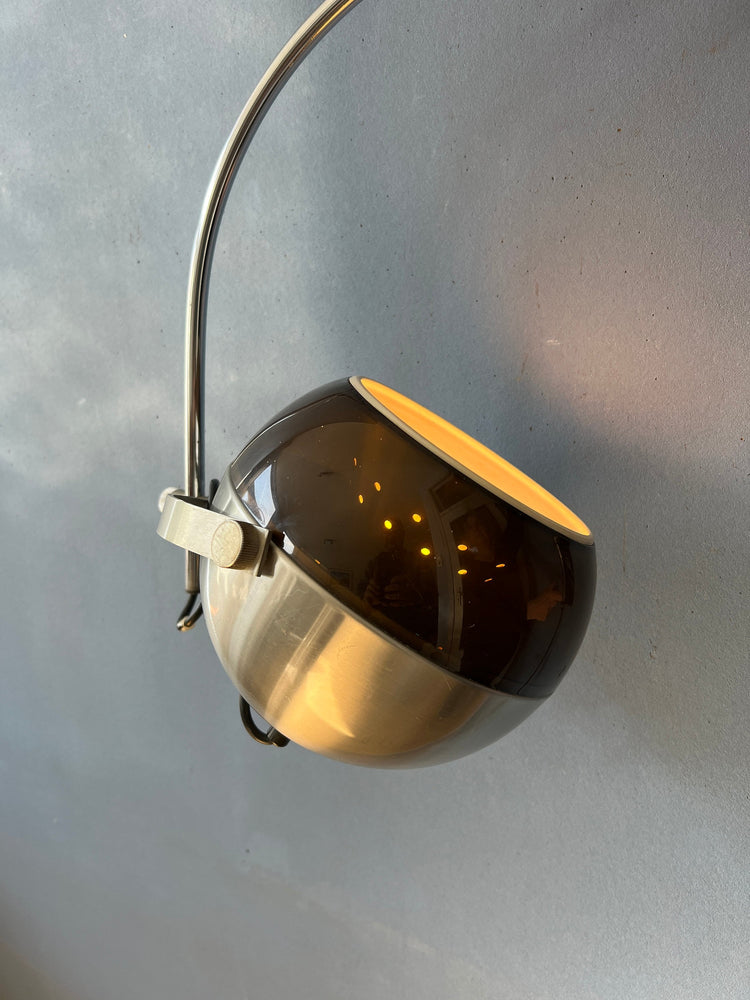 Vintage 70s Space Age Arc Wall Lamp 'Globe' by Dijkstra