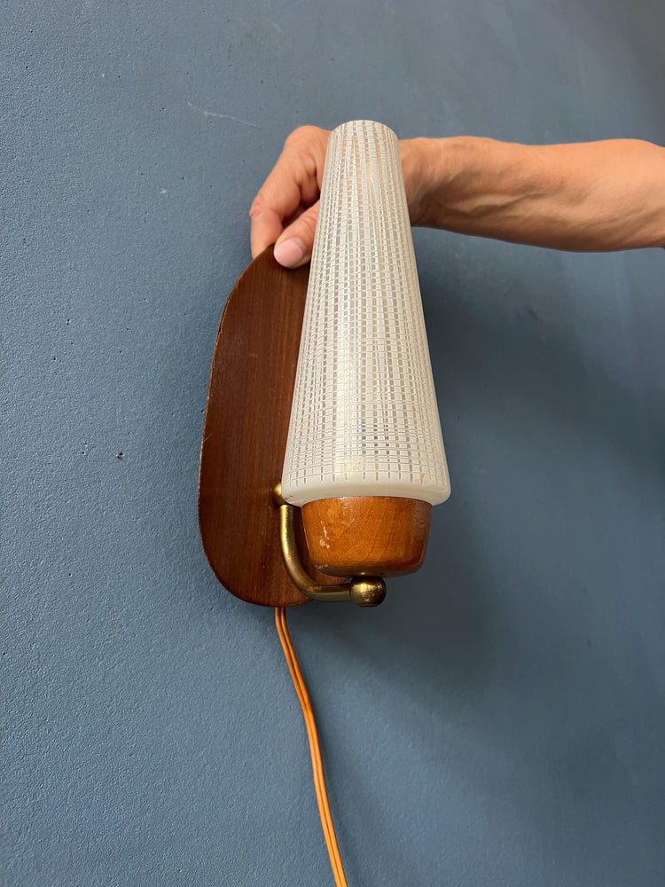 Mid Century Scandinavian Glass Wall Sconce