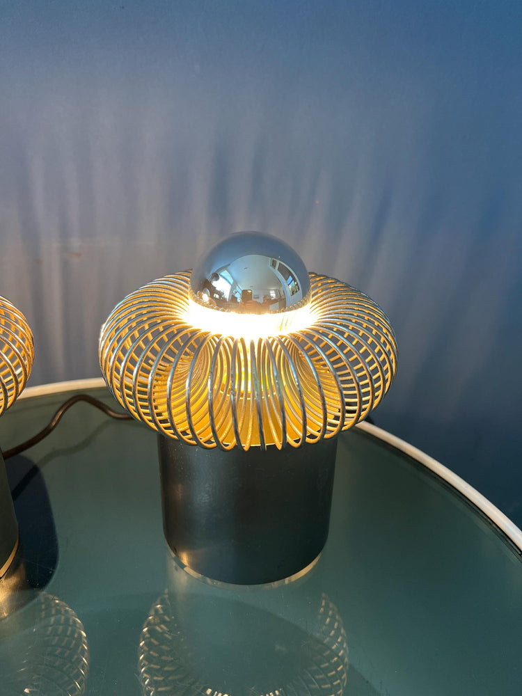 70s Philippe Rogier Steel Table Lamps for Galerie Oxar
