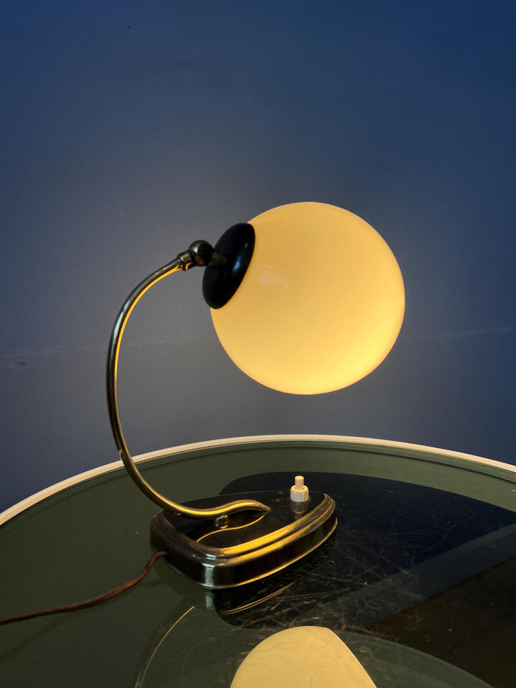 Mid Century Art Deco Style Opaline Glass Wall Sconce or Desk Lamp