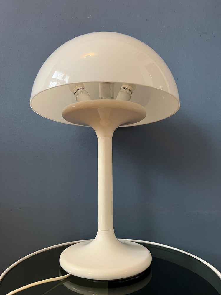 Vintage White Dijkstra Space Age Mushroom Table Lamp
