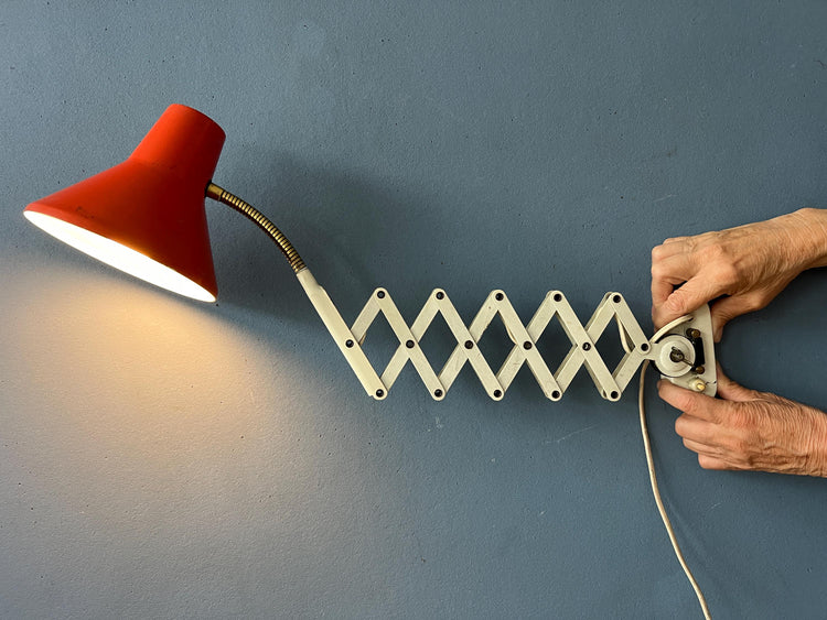 Scissor Wall Lamp - Red and White Sconce - Hala Zeist Wall Light