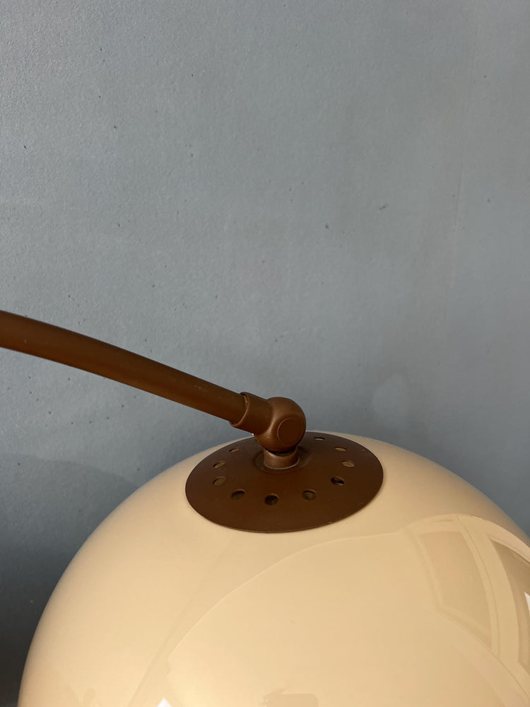 Vintage Brown Dijkstra Double Arc Mushroom Floor Lamp