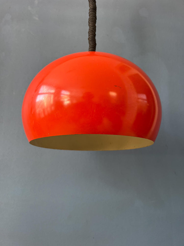 Big Vintage Red Metal Space Age Pendant Lamp