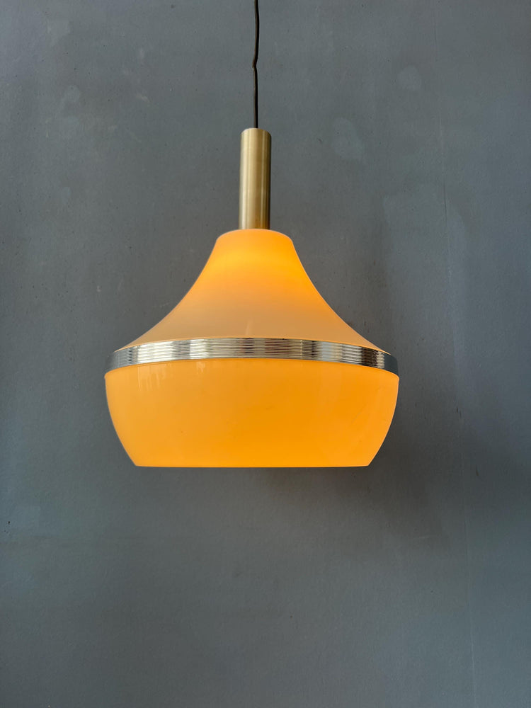 Vintage Beige Plexiglass Space Age Pendant Lamp