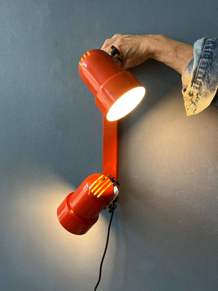 Vintage Metal Red Space Age Wall Sconce