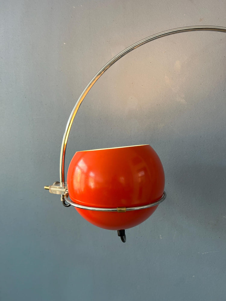 Orange Mid Century Space Age GEPO Eyeball Arc Wall Lamp