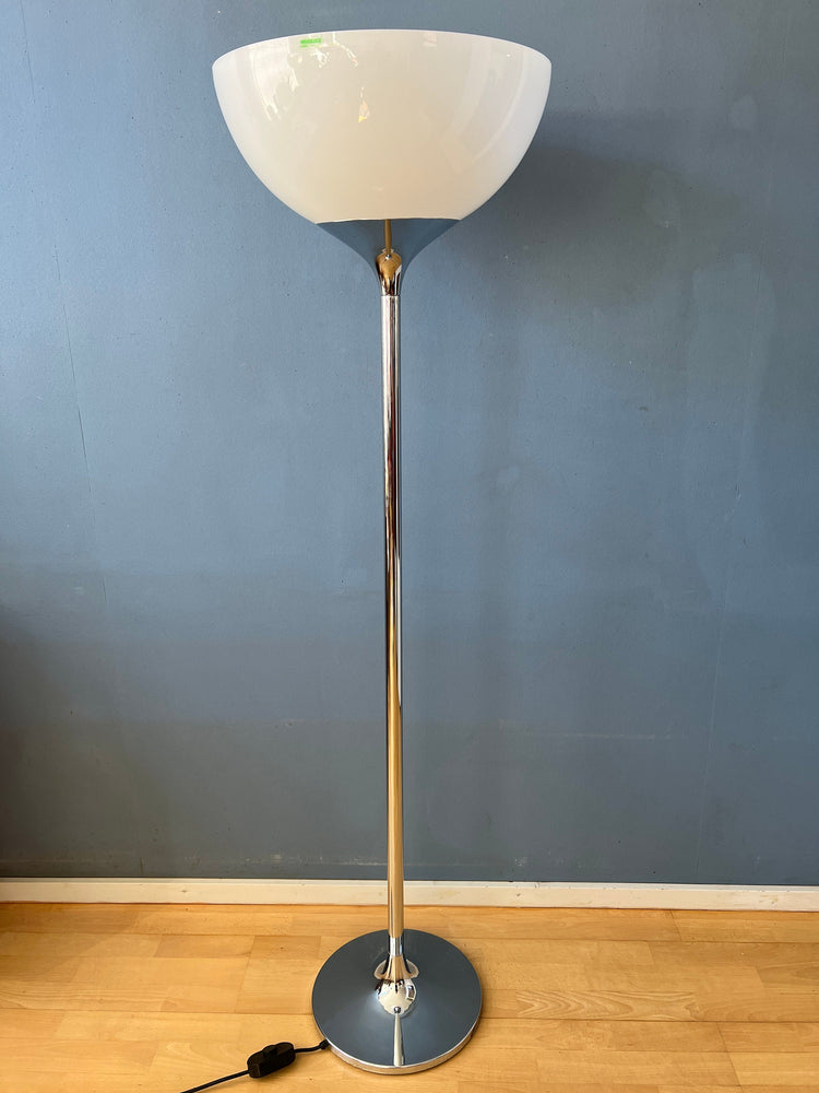 Mid Century Guzzini Space Age Floor Lamp with White Acrylic Shade