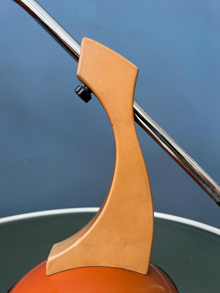 Massive Orange and Brown Fase Style Space Age Desk Lamp