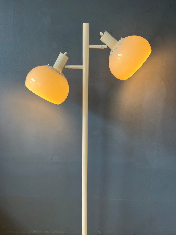 White Mid Century Space Age Mushroom Floor Lamp