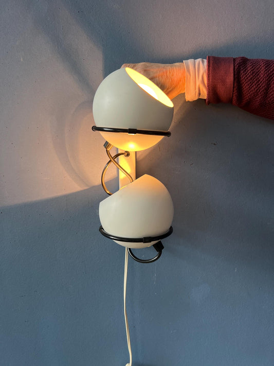 White GEPO Space Age Eyeball Wall Lamp