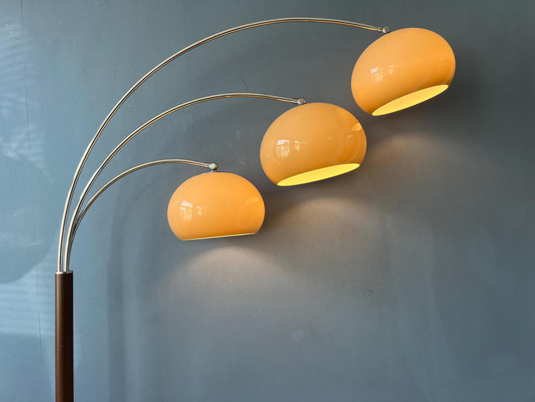 Vintage Dijkstra Space Age Mushroom Triple Arc Floor Lamp