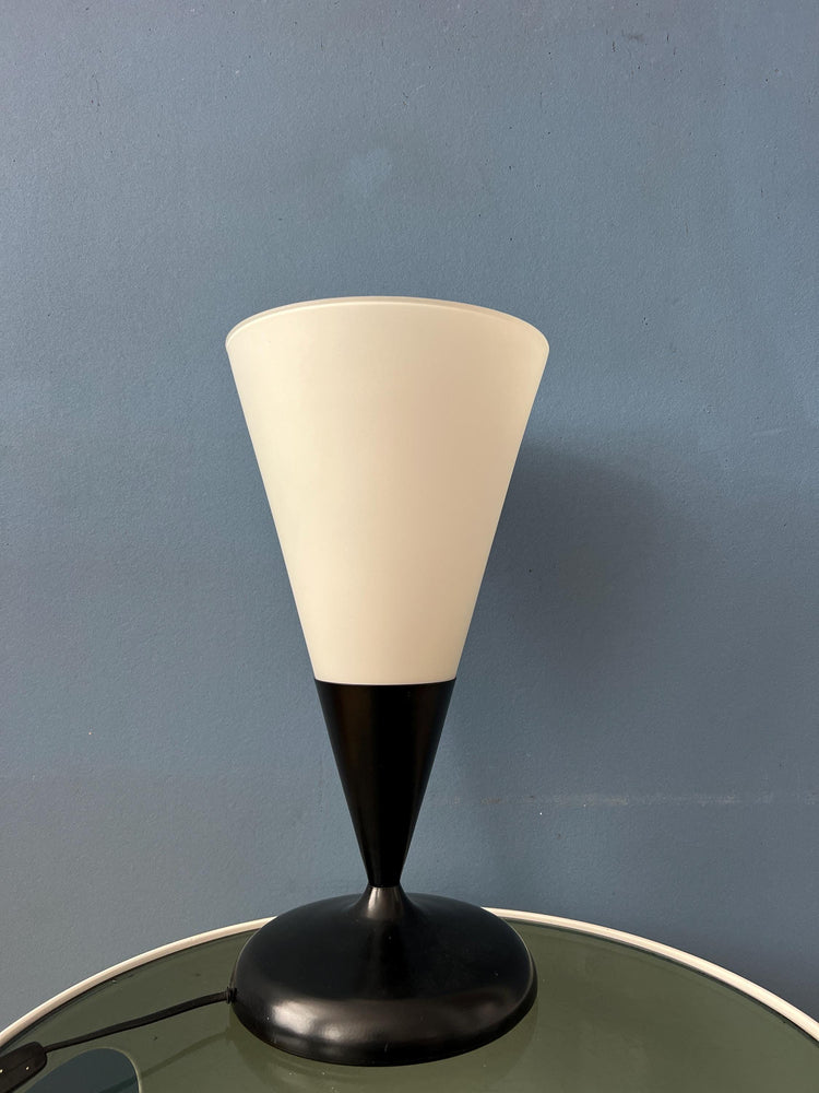 Mid Century Cone Opaline Glass Table Lamp